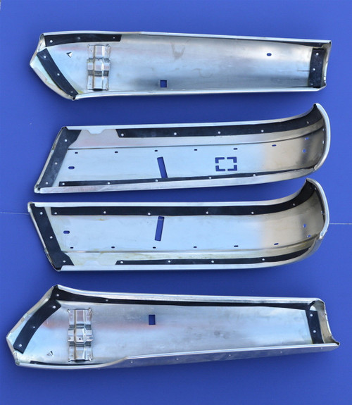 1955-1956 Chevy Car Upper & Lower Seat Shells w/ Tack Strip, Set of 4