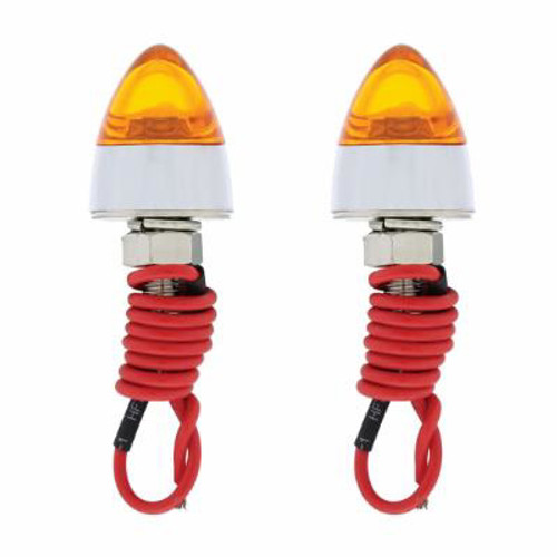 SINGLE LED BULLET STYLE LICENSE PLATE FASTENER (2-PACK) AMBER