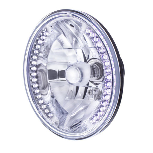 ULTRALIT - 7" CRYSTAL HEADLIGHT WITH 34 WHITE LED POSITION LIGHT.