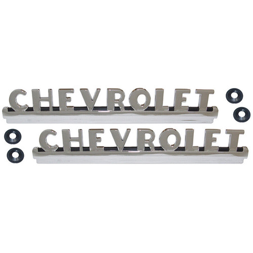 1950-1952 Chevy Truck Hood Side Emblems "Chevrolet". Pair