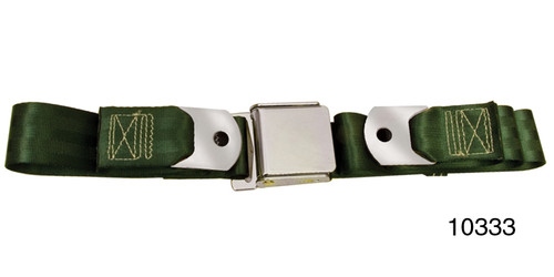 1955-1957 Chevy Driver Quality Front Seat Belt Set, Dark Green