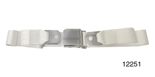 1955-1957 Chevy Driver Quality Front Seat Belt Set, White