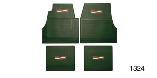 1955-1957 Chevy Floor Mats with Crest Logo, Black