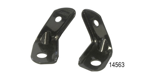 1956 Chevy Grille Tie Bar Adjuster Brackets, Black, Pair