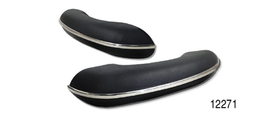 1955-1956 Chevy Car Black Armrests, 150 & 210, Pair