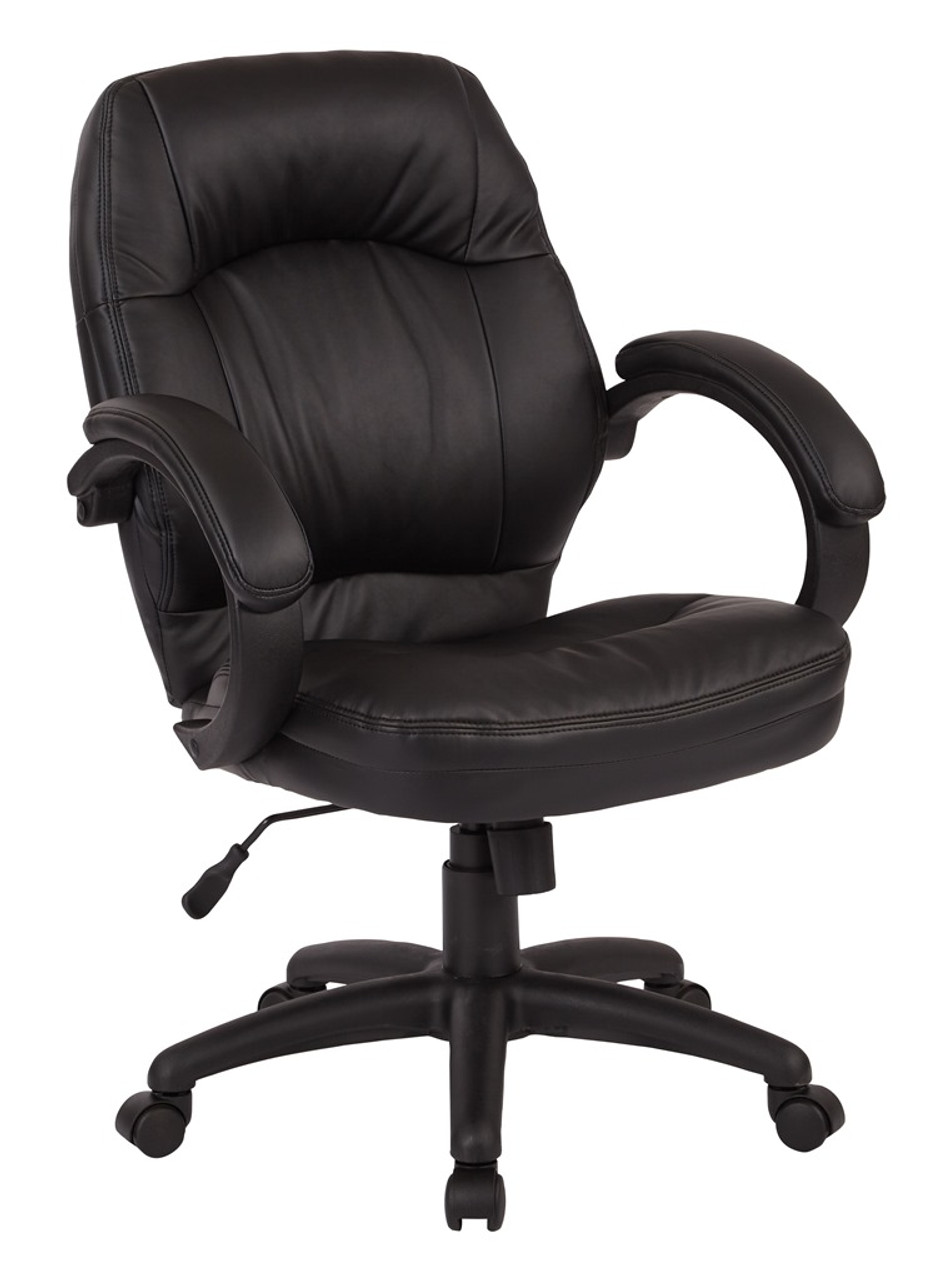 Office Star Mid Back Faux Leather Executive Chair