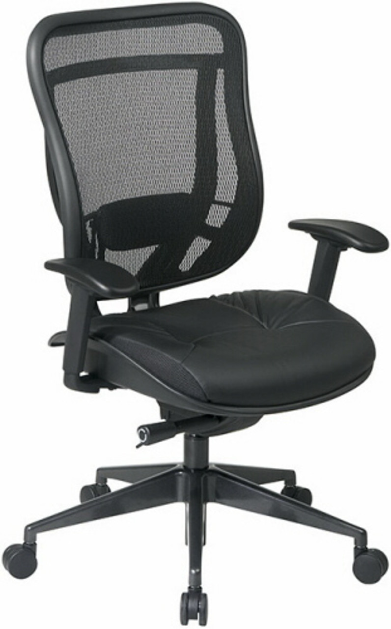 Office Star Mesh Back Chair with Leather Seat [818-41G9C18P]