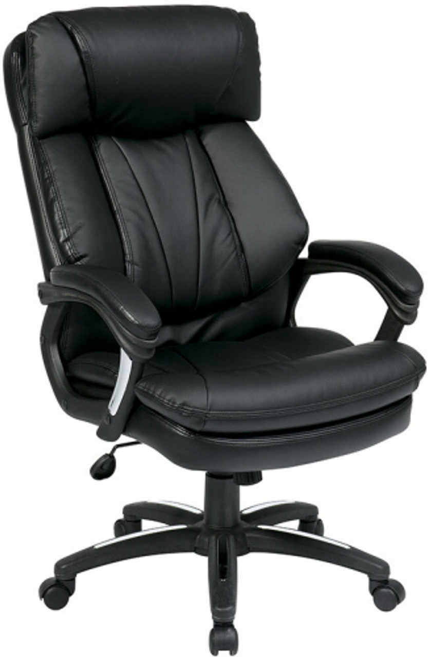 plush faux leather office star executive chair fl9097