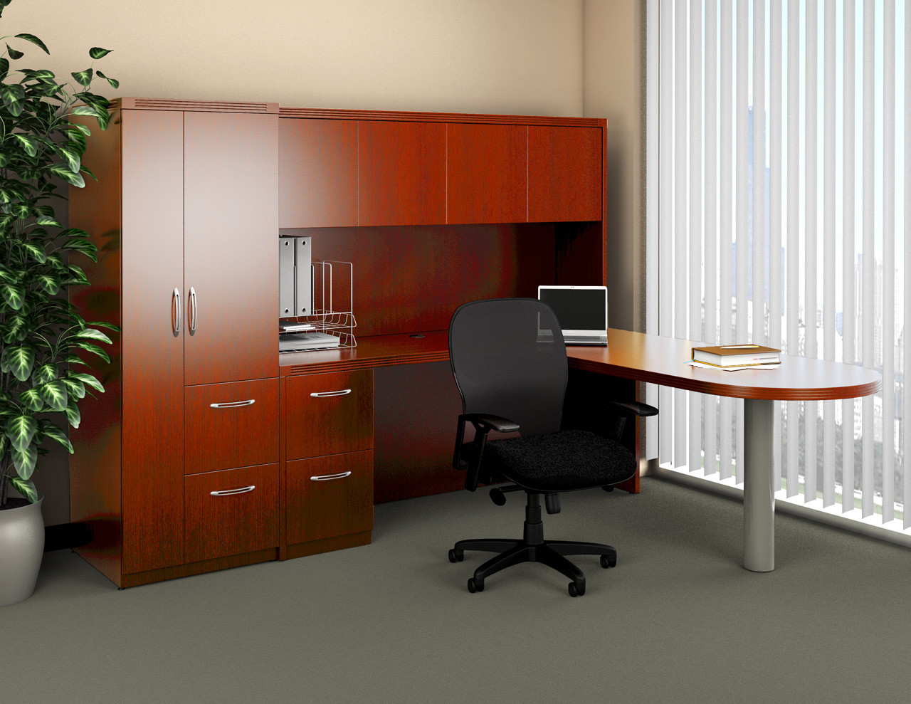 Aberdeen Executive Desk with Storage Tower [AT22]