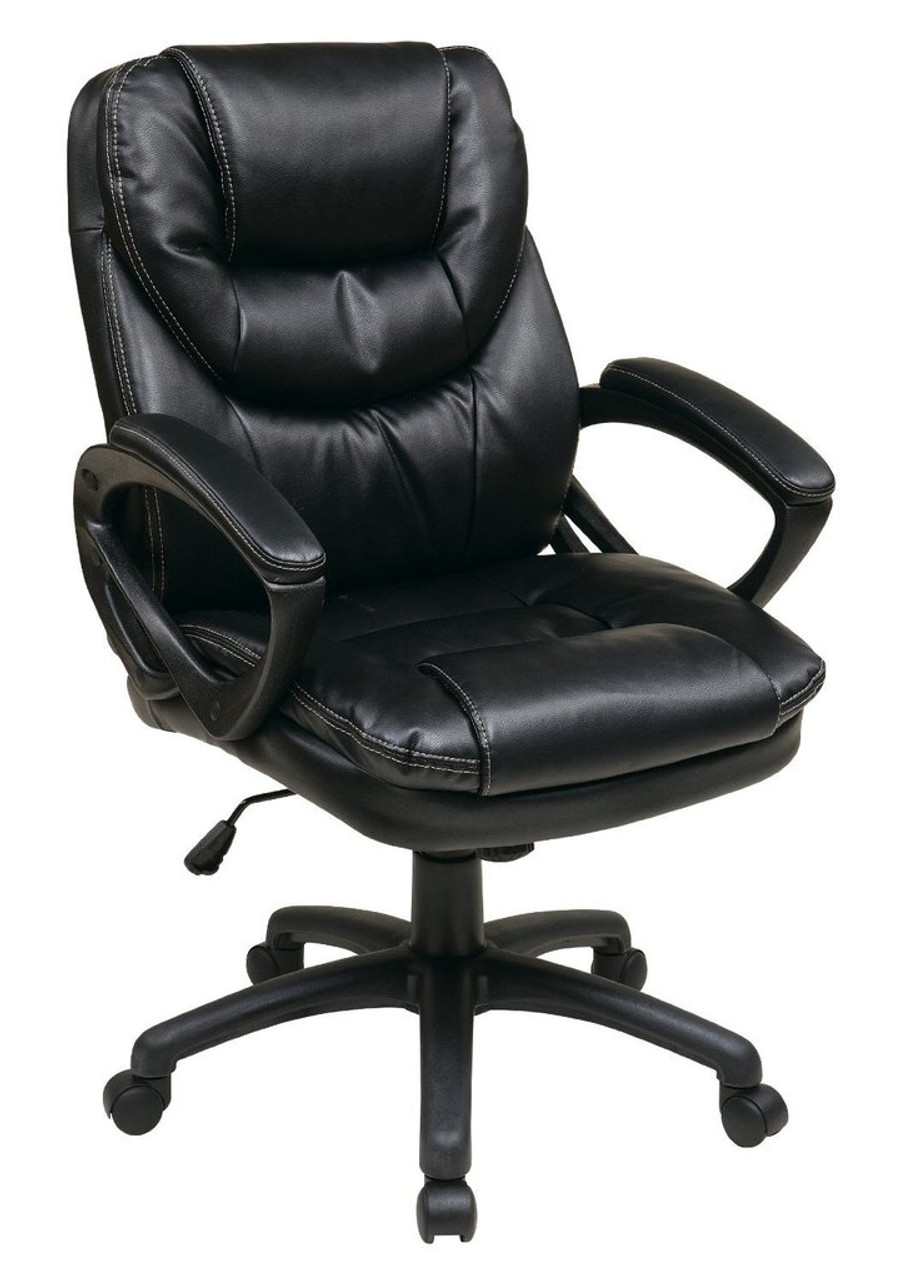 Office Star Ventilated Manager's Office Desk Chair with Breathable Mesh  Seat and Back, Black Base, Grey