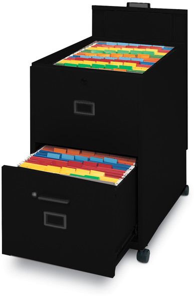 Mayline Mobilizers File with Lid & Drawer Black [9P620BLK]-1