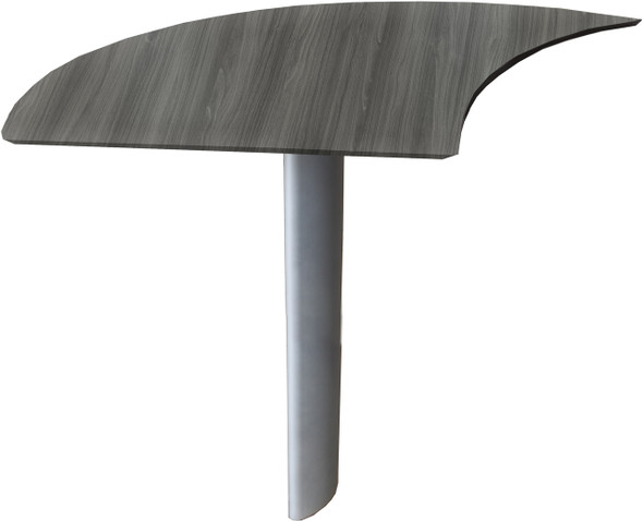 Mayline Medina Curved Desk Extension Left Gray Steel [MNEXTLLGS]-1