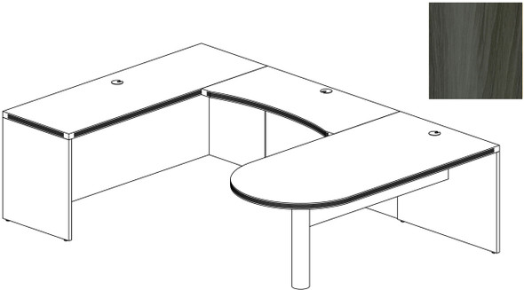 Mayline Aberdeen Office Desk Set Gray Steel [AT14LGS]-1