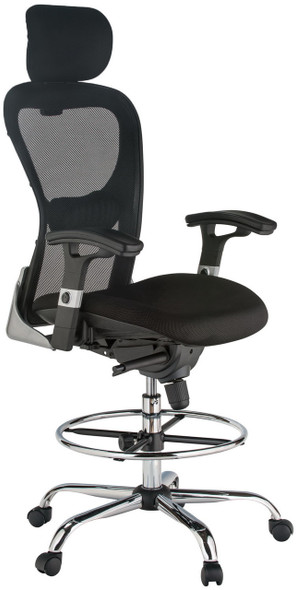 OFM Straton Series Mid Back Black Armless Vinyl Swivel Task Chair