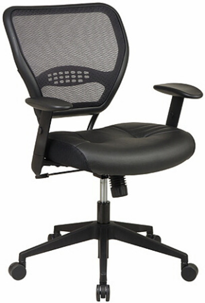 Office Mesh Chair with Leather Seat [5700] -1