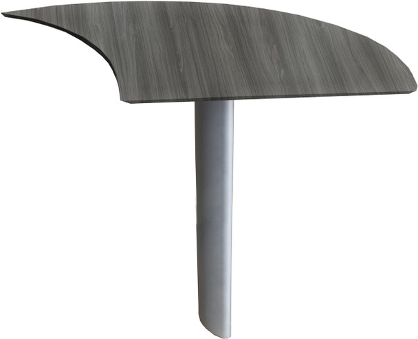 Mayline Medina Curved Desk Extension Right Gray Steel [MNEXTRLGS]-1