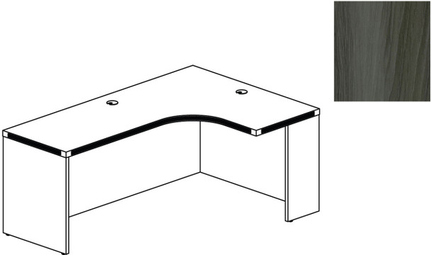 Mayline Aberdeen 72" Right Extended Corner Table Gray Steel [AEC72RLGS]-1