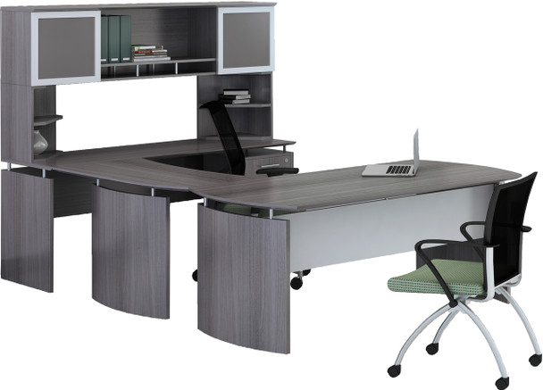 Mayline Medina Office Desk Set Gray Steel [MNT34LGS]-1