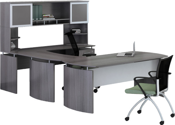 Mayline Medina Office Desk Set Gray Steel [MNT36LGS]-1