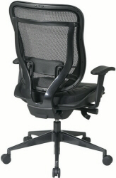 Office Star High Back Mesh Office Chair with Leather Seat