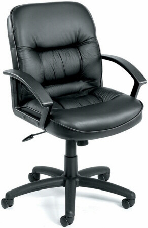 boss high back leatherplus office chair with armrests