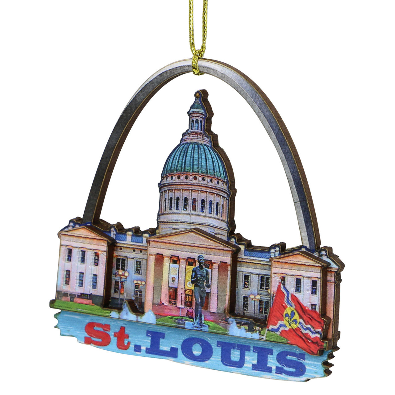 St. Louis 5 Charm Souvenir Keychain Featuring Icons of St Louis