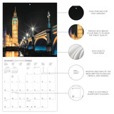 2025 London Calendar, London Glitz Wall Calendar