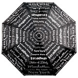 New York Umbrella, Repeat Text, Black and White