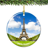 Eiffel Tower Porcelain Christmas Ornament