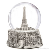 Silver Paris Snow Globe