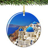 Greece Santorini Christmas Ornament