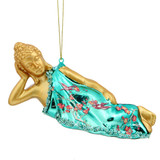 Reclining Buddha Glass Christmas Ornament