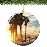 Santa Monica Christmas Ornament Porcelain