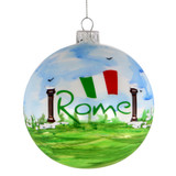 Rome Christmas Ornament 4 Inch Hand Painted Glass Ball