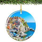Cinque Terre Italy Christmas Ornament Porcelain