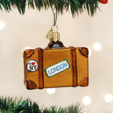 Destinations Suitcase Glass Ornament