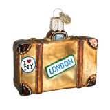Destinations Suitcase Glass Ornament