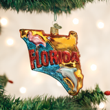 State Of Florida Landmarks Glass Ornament