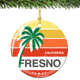 Fresno California Christmas Ornament Porcelain Double Sided