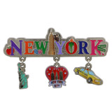 Metal New York City Magnet 3 Charms