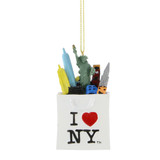 I Love NY Christmas Ornament with NYC Skyline in Bag