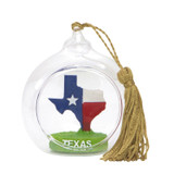 Texas Christmas Ornament Glass Ball With State Flag