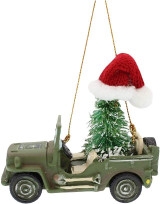 US Army Vehicle with Christmas Tree Ornament