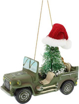 US Army Vehicle with Christmas Tree Ornament