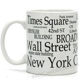 White New York Landmarks Coffee Mug