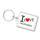 I Love California Plastic Key Chains, I Heart California