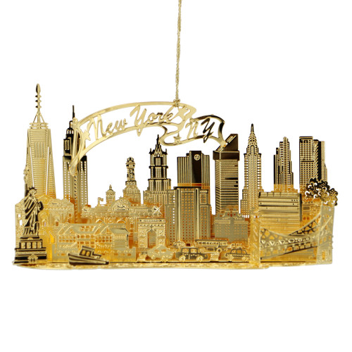 Gold Plated NYC Skyline Christmas Ornament from New York City