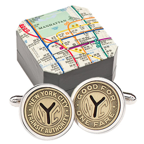 Sterling Silver NYC Subway Token Cufflinks