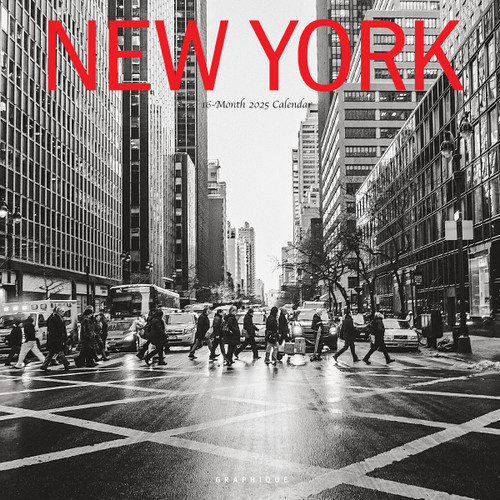 2025 New York City Calendar, Black and White Wall Calendar