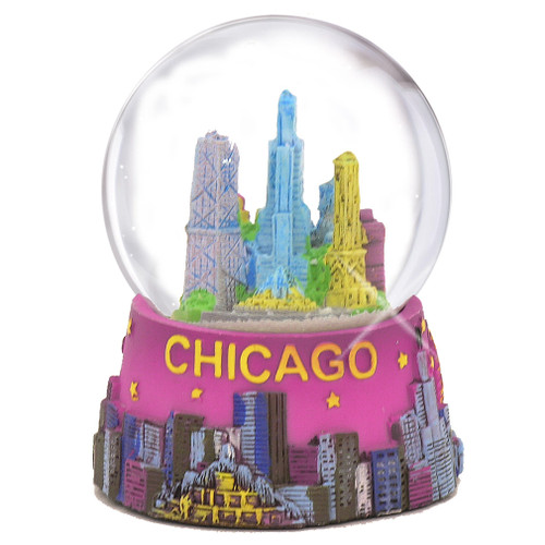 Colorful Chicago Skyline Snow Globes